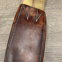 Leather Girth, x1 els *fair/gc, clean, stains, rubs, faded, older, stained, compressed - hard inner edge
