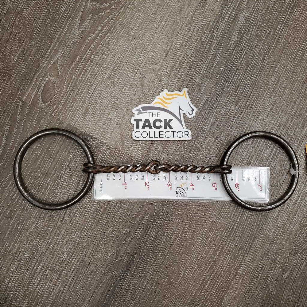 Thin Twisted Wire Western Large Loose Ring Snaffle Bit *gc, scuffs, clean, rust, residue