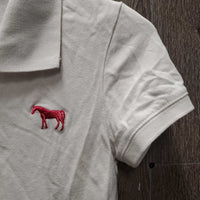 SS Polo Shirt, 1/3 Button Up *gc, wrinkled, dingy, snags, pits
