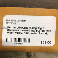 JUNIORS Riding Tight Breeches, drawstring, pull on *fair, older, v.pilly, rubs, older
