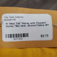 Pr Med Tall "Horse with Flowers" Socks *like new
