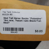 Med Tall Horse Socks "Palomino" *like new, ?seam rubs
