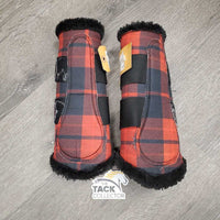 Pr Closed Boots, fleece lined, velcro *gc, clean, frayed edges, hairy velcro, mnr clumpy & thin edges
