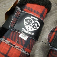 Pr Closed Boots, fleece lined, velcro *gc, clean, frayed edges, hairy velcro, mnr clumpy & thin edges
