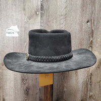 Jackaroo Pur Felt Hat, braided leather band *vgc, mnr dust, sticker residue on sweatband
