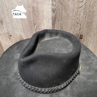 Jackaroo Pur Felt Hat, braided leather band *vgc, mnr dust, sticker residue on sweatband
