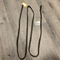 Pr Braided Reins, bling *gc, mnr loose hooks, undone stitch, mnr oxidize, mnr dirt
