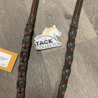 Pr Braided Reins, bling *gc, mnr loose hooks, undone stitch, mnr oxidize, mnr dirt
