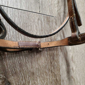Rsd Leather Bridle, Braided Reins *vgc, MISSING 1x Cheek, mnr rubbed edges, gouges, film, rubs, dirt, stiff, loose hooks