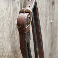 Rsd Leather Bridle, Braided Reins *vgc, MISSING 1x Cheek, mnr rubbed edges, gouges, film, rubs, dirt, stiff, loose hooks

