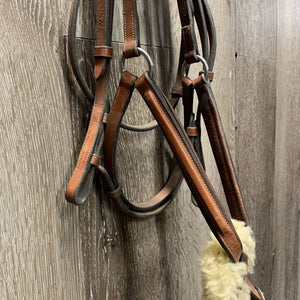Rsd FS Padded Figure 8 Bridle, Rubber Reins *gc, mnr dirt, rubs, extra holes, mnr loose hooks