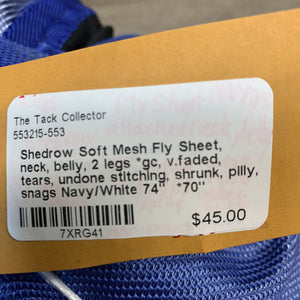 Soft Mesh Fly Sheet, neck, belly, 2 legs *gc, v.faded, tears, undone stitching, shrunk, pilly, snags