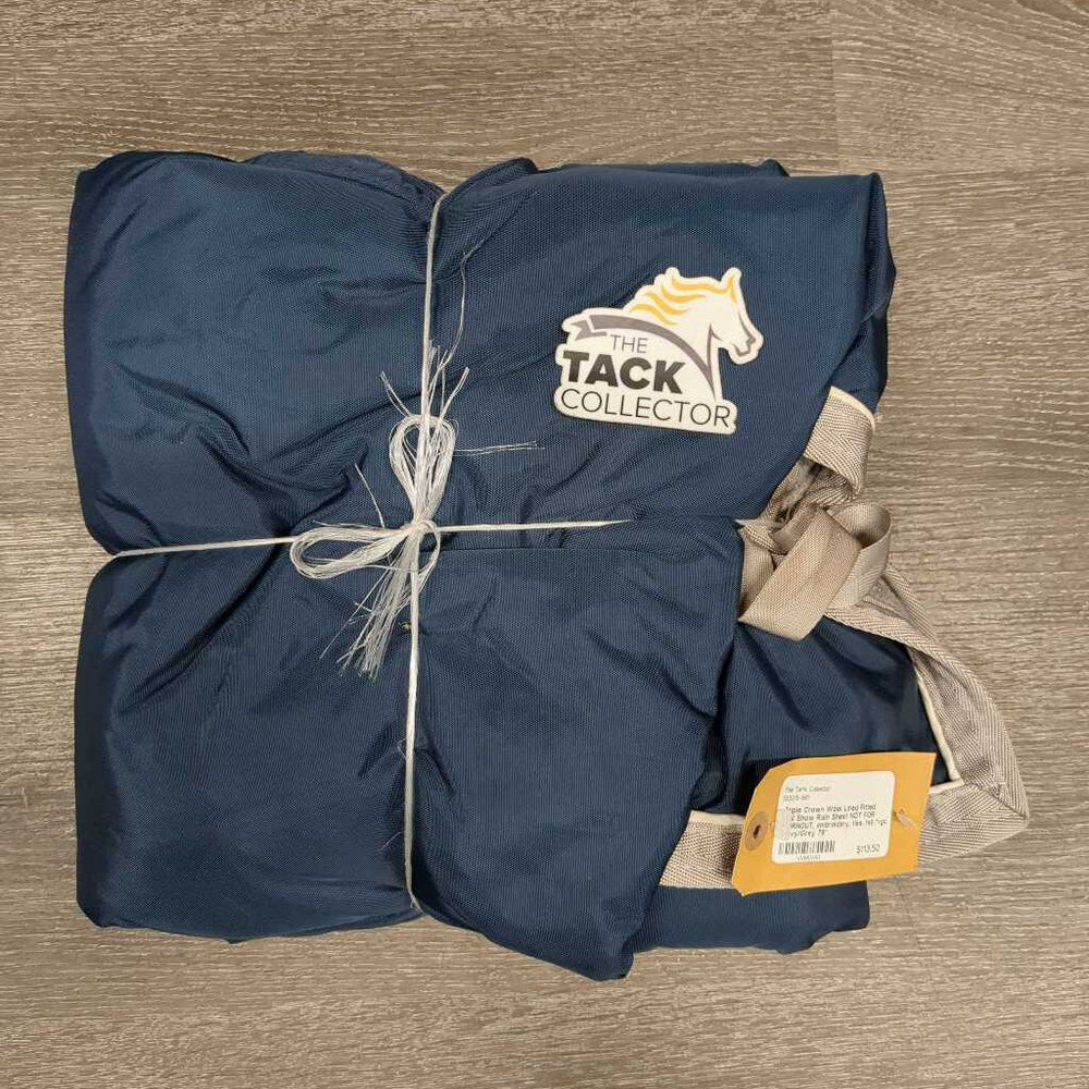 Wool Lined Fitted Full Show Rain Sheet NOT FOR TURNOUT, embroidery, ties, tail *vgc, stain