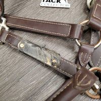 Rolled Synthetic Leather - Vinyl Halter, snap, wide Crown, nameplate *gc, rubs, scratches, taped, dirty edges
