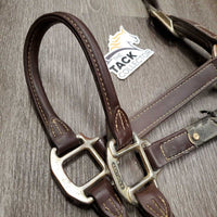 Rolled Synthetic Leather - Vinyl Halter, snap, wide Crown, nameplate *gc, rubs, scratches, taped, dirty edges
