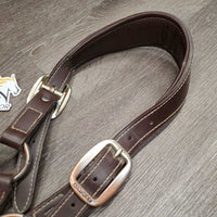 Rolled Synthetic Leather - Vinyl Halter, snap, wide Crown, nameplate *gc, rubs, scratches, taped, dirty edges
