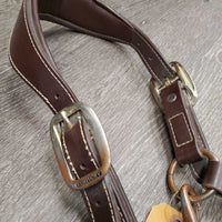 Rolled Synthetic Leather - Vinyl Halter, snap, wide Crown, nameplate *gc, rubs, scratches, taped, dirty edges