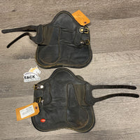 Pr Leather Weight Boots, buckles *No weights, fair, older, dirty, folded edges, no weights, rubs
