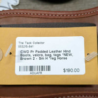 Pr Padded Leather Hind Boots, velcro, bag, tags *NEW