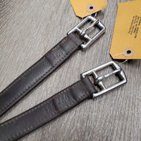 Pr Soft Lined Stirrup Leathers *gc, dents, rubs, rips, undone side stitching, mnr hole thread holes
