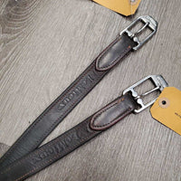 Pr Soft Lined Stirrup Leathers *gc, dents, rubs, torn holes, clean, uneven
