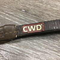 Thick & Hvy/Double Leather Rsd/FS Rubber Reins, Buckles *gc, clean, rubber: v.rubbed, cracks & broken rubber
