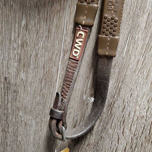Monocrown Rsd/FS Bridle, Rsd/FS Rubber Reins *gc, mnr rubber cracks, loose keepers & stains