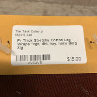 Pr Thick Stretchy Cotton Leg Wraps *vgc, dirt, hay, hairy
