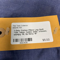 1 Only Cotton Pillow Leg Quilt *fair, clean, faded, older, creases, clumpy fill, rip
