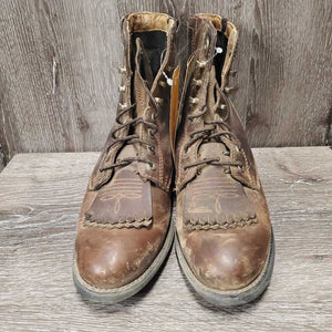 Pr Roper Boots, lace up, fringe *gc, mnr dirt, scuffed, scratches, dry, thread on sole