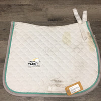 Quilt Jumper Saddle Pad, tabs *gc, clean, dingy, stains, edge pills & rubs
