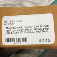 Quilt Jumper Saddle Pad, tabs *gc, clean, dingy, stains, edge pills & rubs
