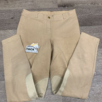 Hvy Cotton Breeches, Pull On *gc/fair, older, stains, v.discolored/stained seat & legs, rubs, pills
