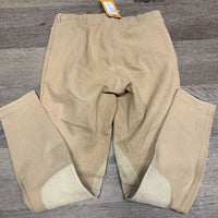 Hvy Cotton Breeches, Pull On *gc/fair, older, stains, v.discolored/stained seat & legs, rubs, pills
