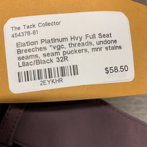 Hvy Full Seat Breeches *vgc, threads, undone seams, seam puckers, mnr stains