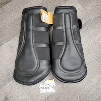 Pr Closed Hind Boots, velcro, memory foam *vgc/gc, mnr hair, loose thread & velcro fluffs, dirt
