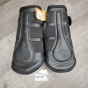 Pr Closed Hind Boots, velcro, memory foam *vgc/gc, mnr hair, loose thread & velcro fluffs, dirt