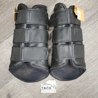 Pr Closed Hind Boots, velcro, memory foam *vgc/gc, mnr hair, loose thread & velcro fluffs, dirt
