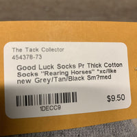 Pr Thick Cotton Socks "Rearing Horses" *xc/like new
