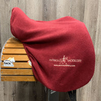 17.5" Adj *Red/Wide In Patrick Altair Dressage Saddle, 2 XL Front Velcro Blocks, Red Fleece Patrick Cover, Wool Flocking, Front & Back Gusset Blocks, Flaps: 16.5"L x 13"W Serial #: 17.5"
