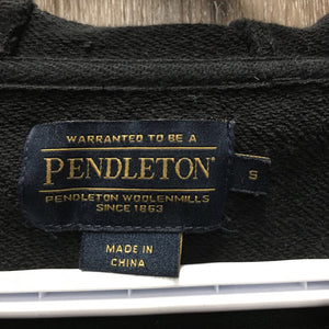 Sweatshirt Hoodie - Jacket, zipper "Pendelton Whiskey" *gc, faded, edge rubs, hair, shrunk?, wavy zipper