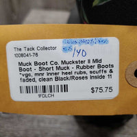 Muckster II Mid Boot - Short Muck - Rubber Boots *vgc, mnr inner heel rubs, scuffs & faded, clean
