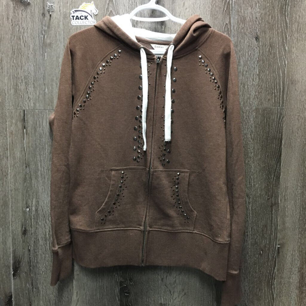 LS Sweatshirt Hoodie Jacket, zipper, bling *vgc/xc, v.mnr cuff rubs