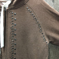 LS Sweatshirt Hoodie Jacket, zipper, bling *vgc/xc, v.mnr cuff rubs
