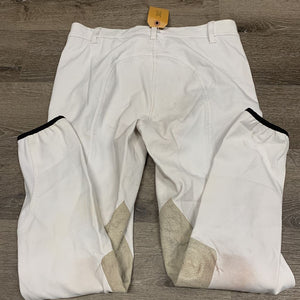 Euroseat Breeches, silicone inner waist *gc/fair, discolored, stained, v.pilly knees