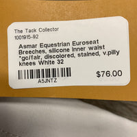 Euroseat Breeches, silicone inner waist *gc/fair, discolored, stained, v.pilly knees
