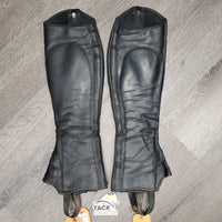 Pr Half Chaps *vgc, older, rubs, clean, mnr residue, puckers, loose & missing snaps
