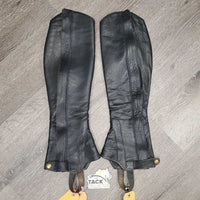 Pr Half Chaps *vgc, older, rubs, clean, mnr residue, puckers, loose & missing snaps
