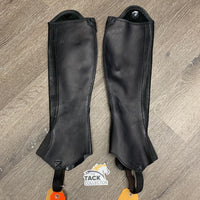 Pr Leather Half Chaps, Back Zips *like new, clean, mnr inner stains
