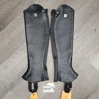 Pr Leather Half Chaps, Back Zipper, bag *like new
